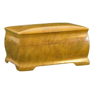 Mid 20th Century Jewelry Box Organizer Exotic Burlwood Maple Handcrafted For Sale