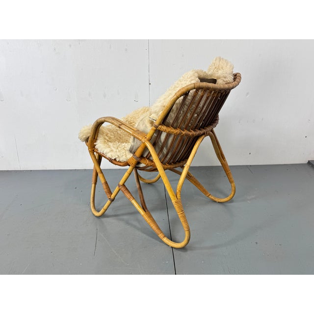 Vintage Bohemian Bamboo Easy Chair from Rohé Noordwolde, 1950s For Sale - Image 14 of 16