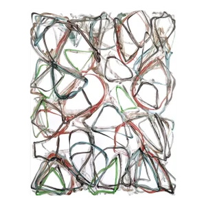 Contemporary Abstract Acrylic on Transparent Vinyl Painting "N°1133" by Jean Daniel Salvat