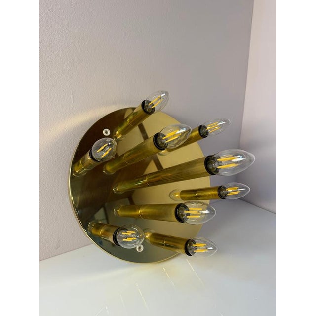 Gold Metal Wall Lamp by Sölken, 1970s For Sale - Image 6 of 11