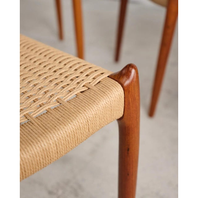 Model 78 Dining Chairs in Teak with Paper Cord Weave by Niels O. Møller for j.l. Møllers, Denmark, 1960s, Set of 6 For Sale - Image 9 of 18