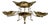 French Revival Brass Epergne Centerpiece With Three Scalloped Removable Bowls For Sale