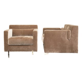 2008 Ralph Pucci India Mahdavi Oliver Armchairs in Silk, Pair For Sale