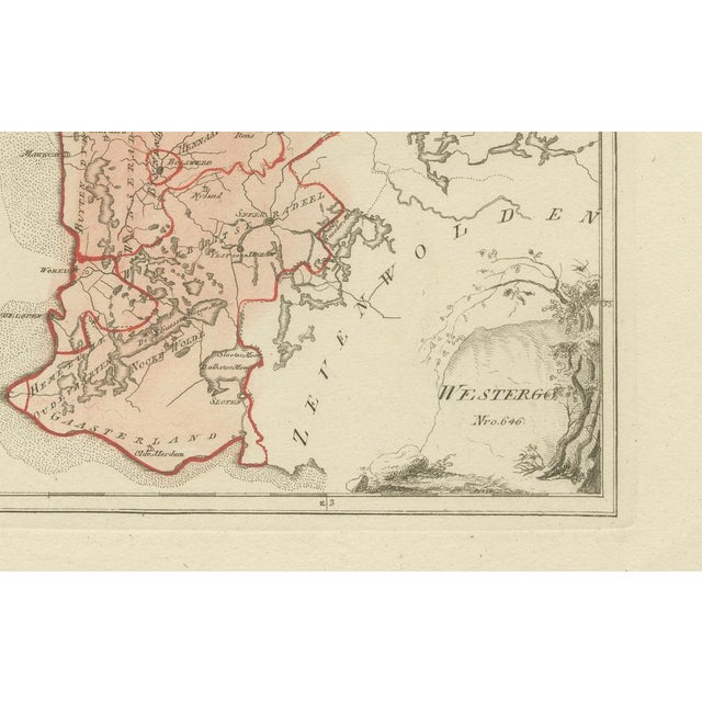 Antique Dutch Map of Westergo in Friesland by Von Reilly, 1791 For Sale - Image 3 of 10