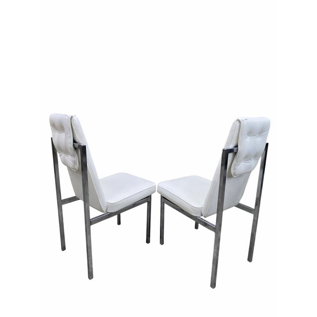 Mid-Century Modern Cal-Style Furniture Mfg. Chrome High Back Dining Chairs – Set of 6 For Sale - Image 10 of 12