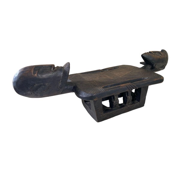 African Tribal Baule /Senufo Figural Stool 31.5" W For Sale - Image 4 of 7