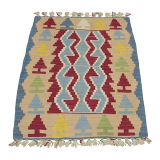 1970s Scandinavian Blue Kilim Rug For Sale