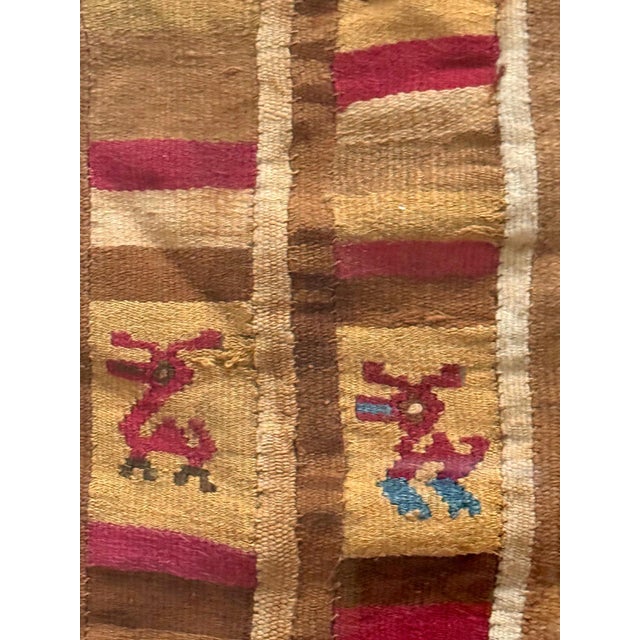 Framed Finely Woven Pre-Columbian Pictorial Textile Chimu Musuem Quality For Sale - Image 4 of 14