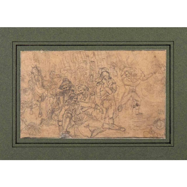 Figures is an Original Pencil Drawing realized by Denis Auguste Marie Raffet (1804-1860). The little artwork is in good...