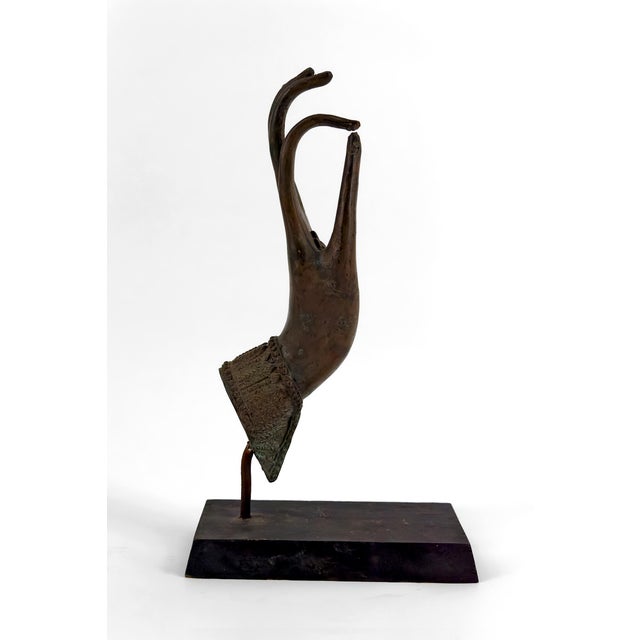 Thai Artist, Buddha Hand Mounted on Base, 20th Century, Bronze For Sale - Image 4 of 9
