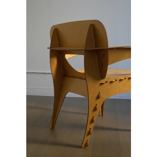 1990 Attributed to David Kawecki Puzzle Chair in Laser-Cut Birch/Plywood, Usa For Sale - Image 10 of 18
