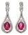 14KW Rubellite Tourmaline(0.66) & Diamond(0.09) Accent Drop Earrings, 2 pieces For Sale