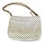 Original Whiting & Davis White Metal Mesh Purse With Gold Chain For Sale