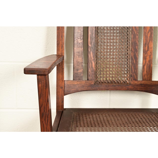Lifetime Furniture Antique Mission Oak and Cane Arts & Crafts Dining Chairs, Set of Six For Sale - Image 9 of 14