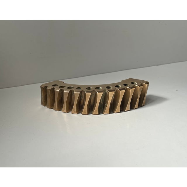 Industrial Brutalist Gear Fragment Pen Holder in Bronze, 1970s For Sale - Image 3 of 12