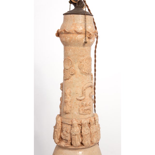 Chinese Song Yuan Dynasty 13th 14th Century Qinghai Funerary Pottery Jars Mounted as Lamps a Pair For Sale - Image 11 of 18