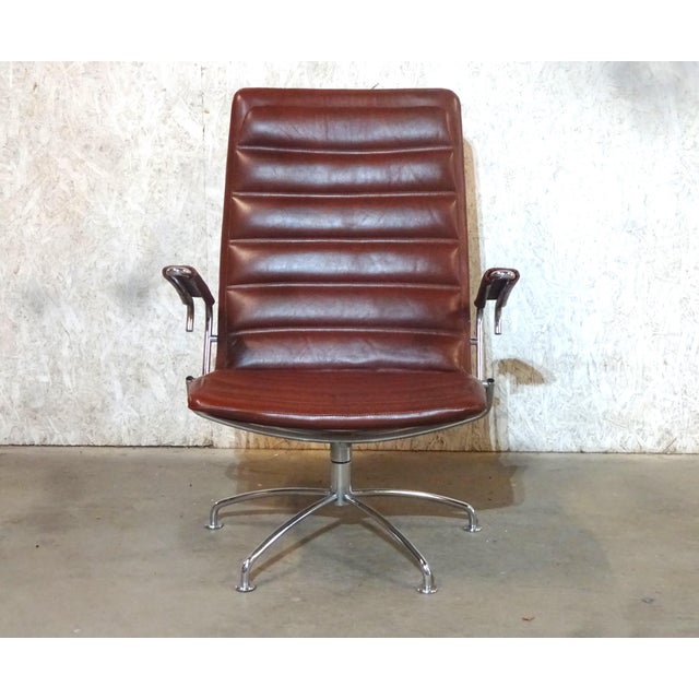 Brown SAS Series Lufthavnstol Lounge Chair by Jens Amundsen for Fritz Hansen / Copenhagen Airport, 1982 For Sale - Image 8 of 10