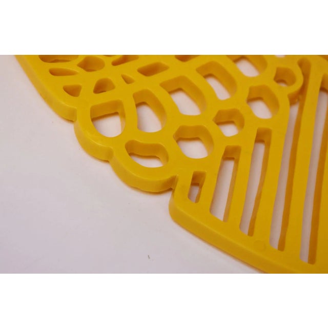 Danish Modern Dansk Gourmet Designs Yellow "Fish" Trivet / Wall Plaque For Sale - Image 9 of 12