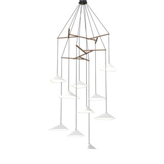 Emily V10 Group Pendant Light in White Semi-Matte by Daniel Becker for Moss Objects For Sale