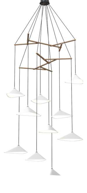Emily V10 Group Pendant Light in White Semi-Matte by Daniel Becker for Moss Objects