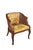Mid-Century Modern Mid 20th Century French Walnut Caned Tufted Velvet Barrel Back Bergere Club Lounge Armchair For Sale - Image 3 of 10