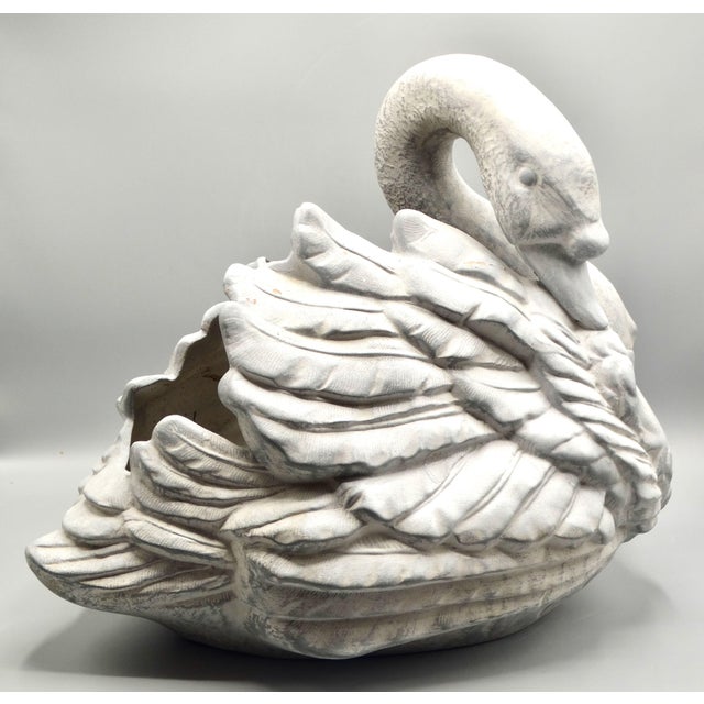 Late 20th Century Large Vintage Garden Swan Planter For Sale - Image 5 of 12