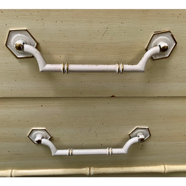 Wood Dixie Vintage Faux Bamboo Nightstand With Fretwork For Sale - Image 7 of 8