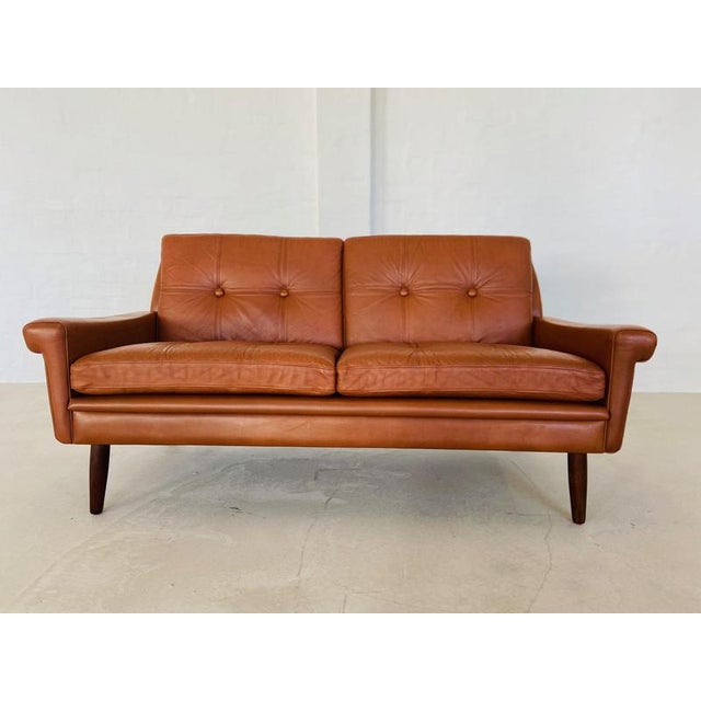Vintage Danish Mid-Century Svend Skipper 2 Person Cognac Leather Sofa For Sale - Image 15 of 15