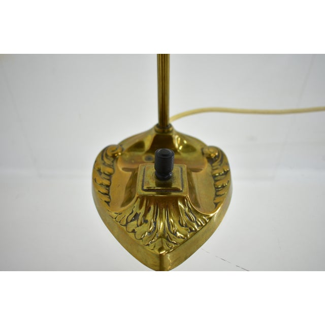 Vintage Vienna Secession style Table Lamp in Brass & Glass, Austria, 1930s For Sale - Image 11 of 18
