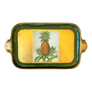 20th Century Venetian Florentine Gilt Pineapple Tray For Sale