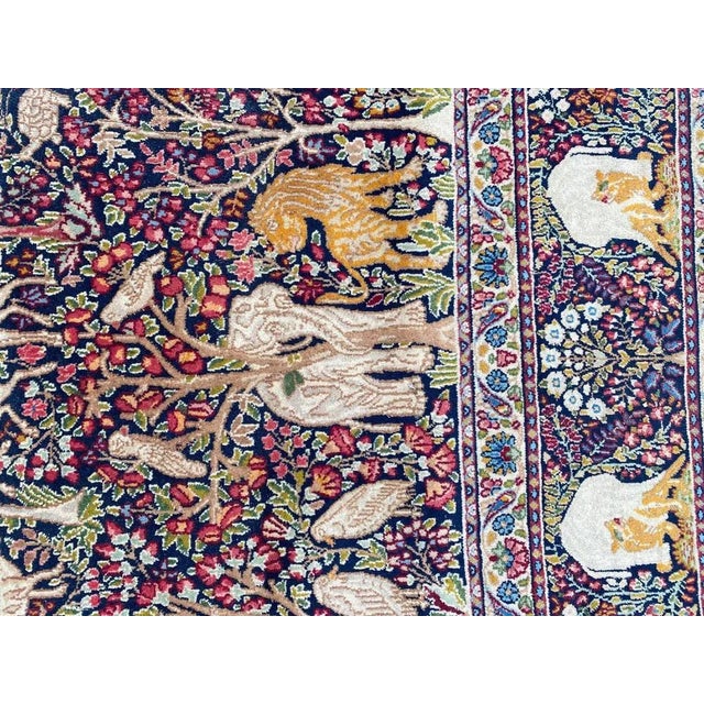 Vintage Pictorial Kerman Rug For Sale - Image 13 of 18