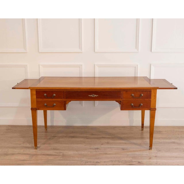 Louis XVI Style Mahogany Bureau Plat (Directoire Desk), Mid-20th Century For Sale - Image 4 of 10