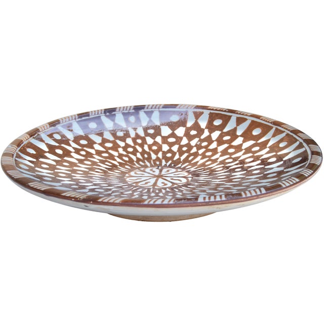 Ceramic Late 19th Century Handmade Moroccan Judaical Ceramic Decorative Plate For Sale - Image 7 of 8