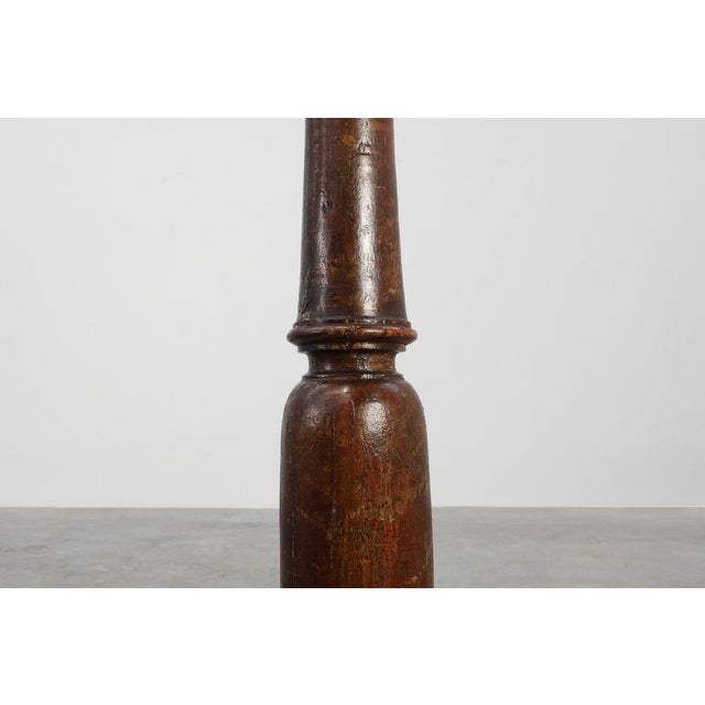 Rustic Antique French Turned Church Pedestals, 1700s, Set of 2 For Sale - Image 3 of 12