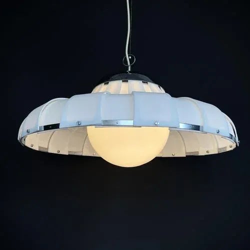 Glass Large Hanging Lamp by Guzzini for Meblo, 1970s For Sale - Image 7 of 12