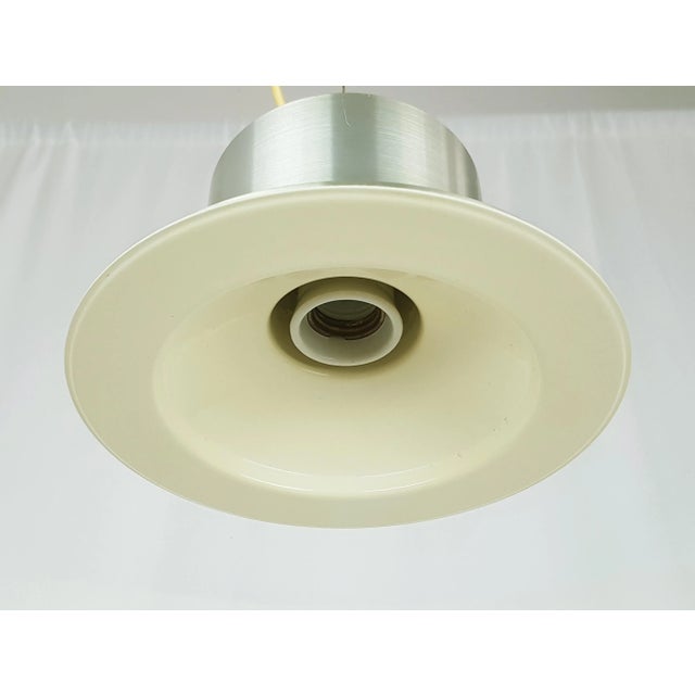 Italian Painted Metal and Glass Pendant Lamp, 1970s For Sale - Image 3 of 10