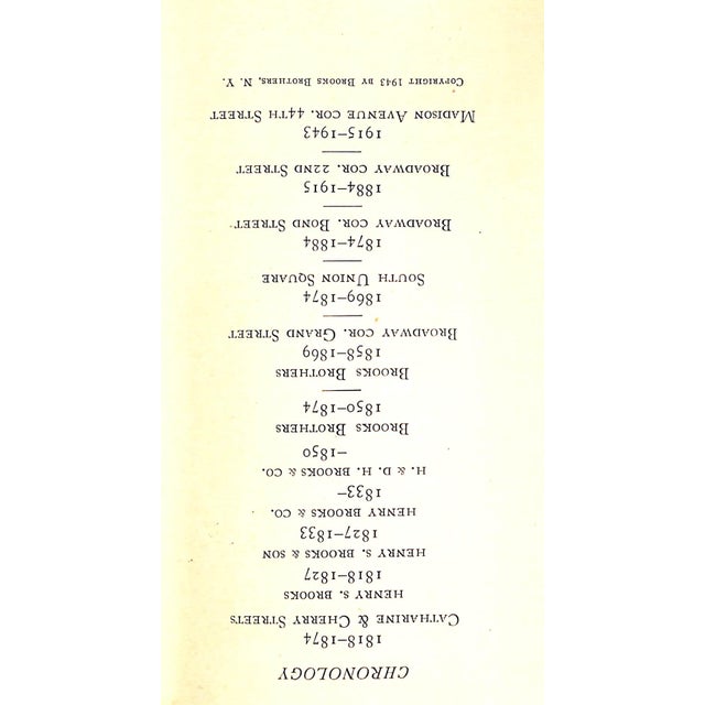 "Brooks Brothers: One Hundred Twenty-Five Years 1818-1943" For Sale - Image 14 of 14