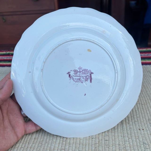 A Antique Staffordshire "Palestine" Purple Transfer Decorated Plate, 1830’s For Sale - Image 9 of 12