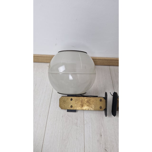 1950s Feltre Brass Wall Lamps with Fresnel Glass for Greco, 1950s, Set of 2 For Sale - Image 5 of 18