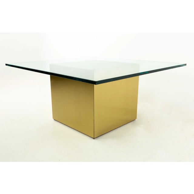 Paul Mayen Style Mid Century Brass and Glass Side End Table - Pair For Sale - Image 9 of 13