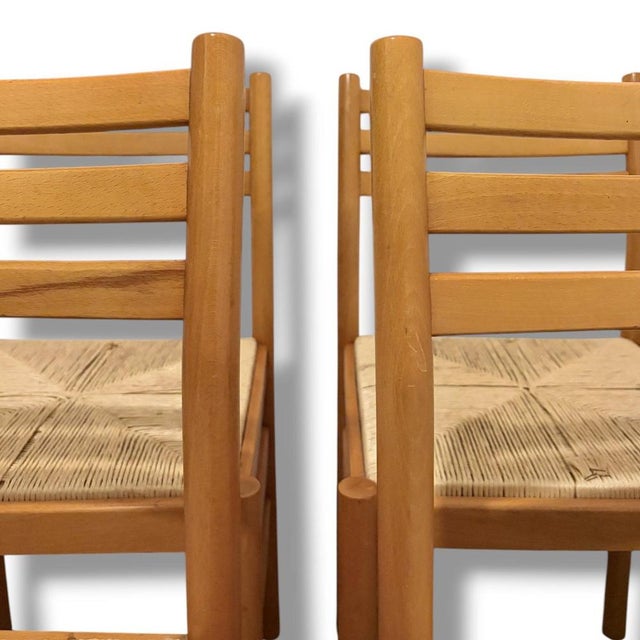 Italian Beech Dining Chairs, 1960s, Set of 4 For Sale - Image 8 of 9
