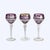 Antique Bohemian Amethyst Floral Cut to Clear Crystal Stemmed Wine Goblets - Set of 3 For Sale - Image 6 of 11