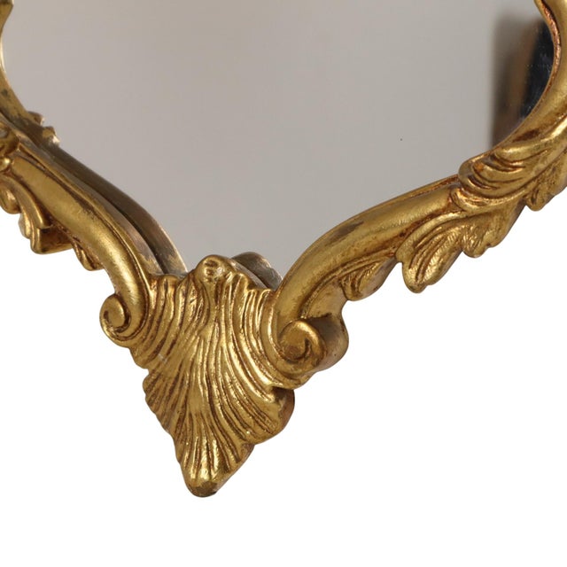 Vintage French Baroque Style Gold Crested Mirror, 1960s For Sale - Image 9 of 18