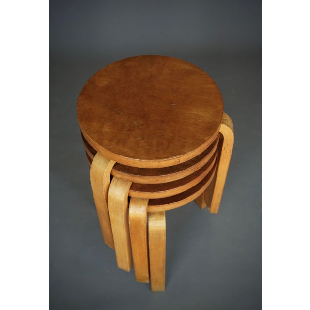 Model 60 Stools by Alvar Aalto for Finnmar, 1930s, Set of 4 For Sale - Image 10 of 18