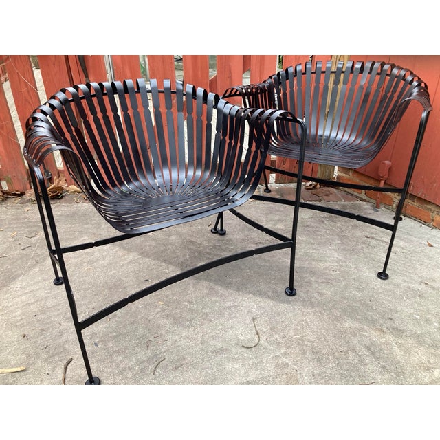 Mid 20th Century Woodard Mid Century Modern Strap Iron Patio - Set of 5, Attributed For Sale - Image 5 of 8