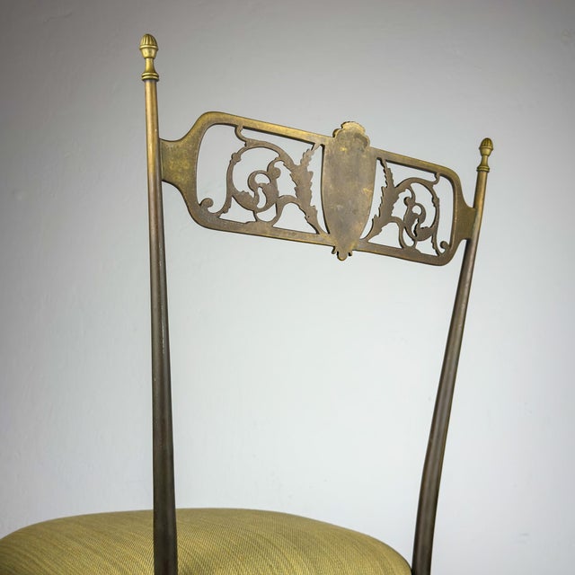 Vintage Decorative Brass Chairs, Italy, 1950s, Set of 2 For Sale - Image 12 of 18