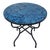 32" Moroccan Round Mosaic Table, Blue Petrol Bejmat Style / Squares For Sale
