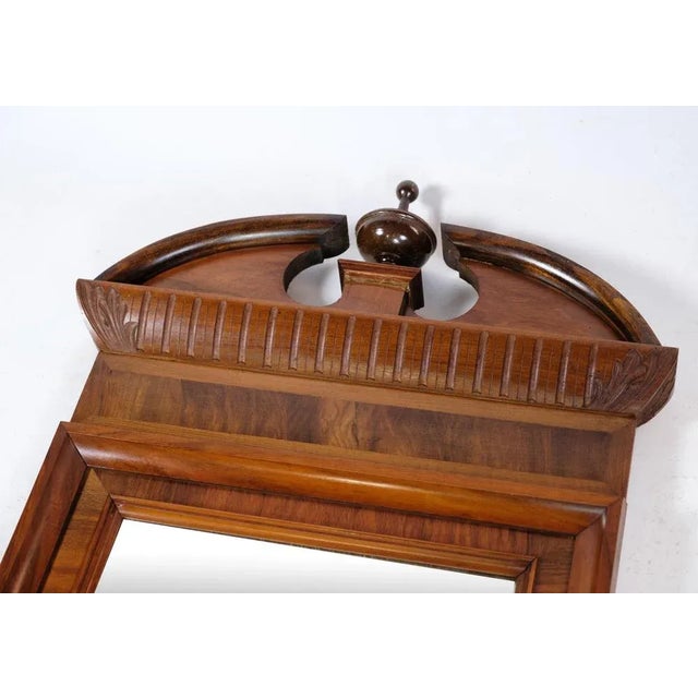 Mahogany Mirror with Carvings, Denmark, 1880s For Sale - Image 3 of 10