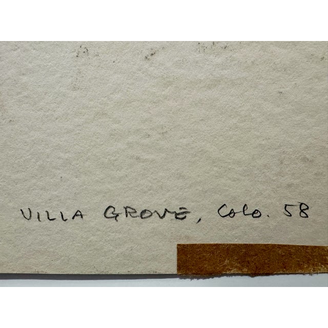 Henry Emil Salloch Original Watercolor on Paper Villa Grove, Colorado. 1958. For Sale In Atlanta - Image 6 of 8