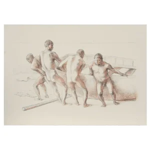 Francisco Zuniga Hombres con Barca II Lithograph